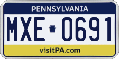 PA license plate MXE0691