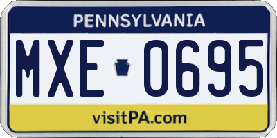 PA license plate MXE0695