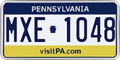 PA license plate MXE1048