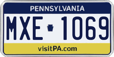 PA license plate MXE1069