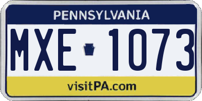 PA license plate MXE1073
