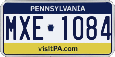 PA license plate MXE1084