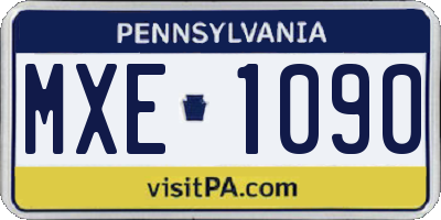 PA license plate MXE1090