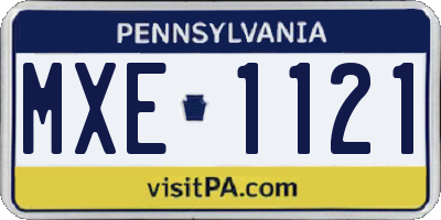 PA license plate MXE1121