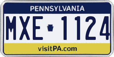 PA license plate MXE1124