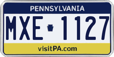 PA license plate MXE1127
