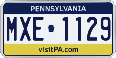 PA license plate MXE1129