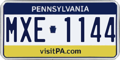 PA license plate MXE1144