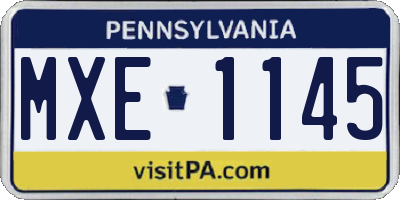 PA license plate MXE1145
