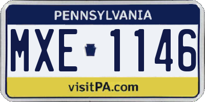PA license plate MXE1146
