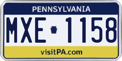 PA license plate MXE1158