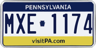 PA license plate MXE1174