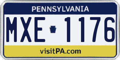 PA license plate MXE1176