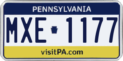 PA license plate MXE1177