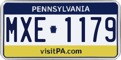 PA license plate MXE1179