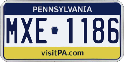 PA license plate MXE1186