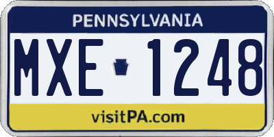 PA license plate MXE1248