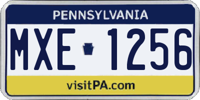 PA license plate MXE1256