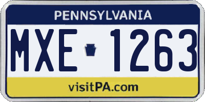 PA license plate MXE1263