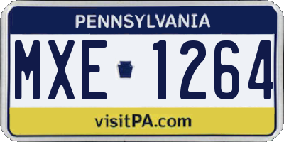 PA license plate MXE1264