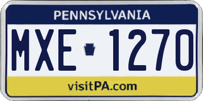PA license plate MXE1270