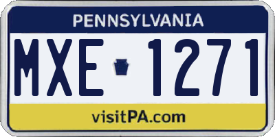 PA license plate MXE1271