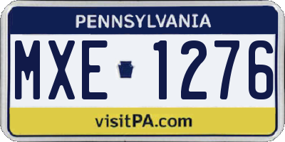 PA license plate MXE1276