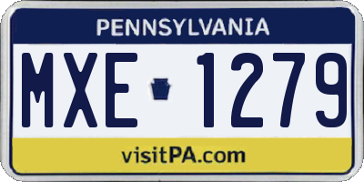 PA license plate MXE1279