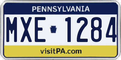 PA license plate MXE1284