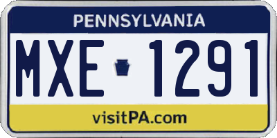 PA license plate MXE1291