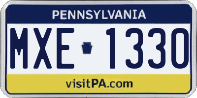 PA license plate MXE1330