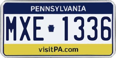 PA license plate MXE1336