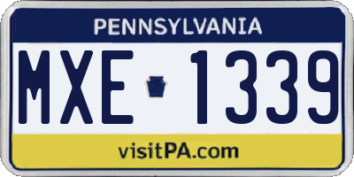 PA license plate MXE1339