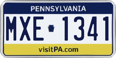 PA license plate MXE1341