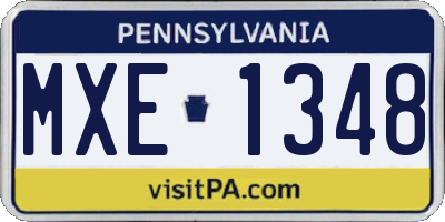 PA license plate MXE1348