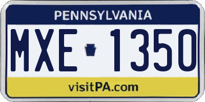 PA license plate MXE1350