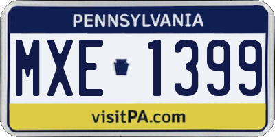 PA license plate MXE1399