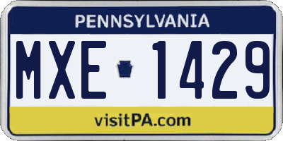 PA license plate MXE1429