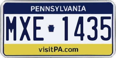 PA license plate MXE1435