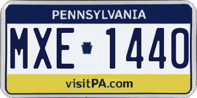 PA license plate MXE1440