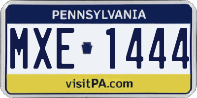 PA license plate MXE1444