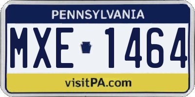 PA license plate MXE1464