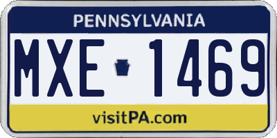 PA license plate MXE1469
