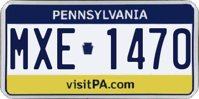 PA license plate MXE1470