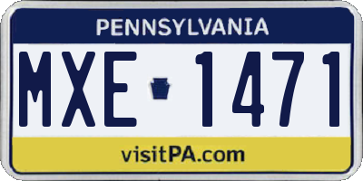 PA license plate MXE1471