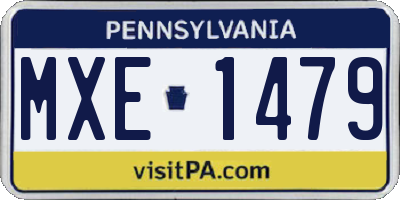 PA license plate MXE1479