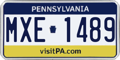 PA license plate MXE1489