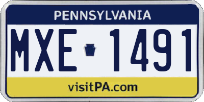 PA license plate MXE1491