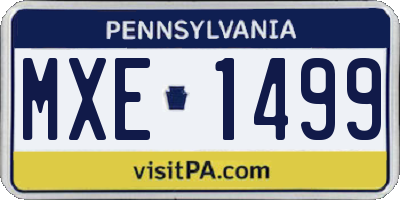 PA license plate MXE1499