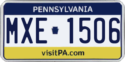 PA license plate MXE1506